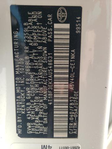 Photo 10 from auction – 2010 TOYOTA CAMRY BASE with VIN 4T1BF3EKXAU548631