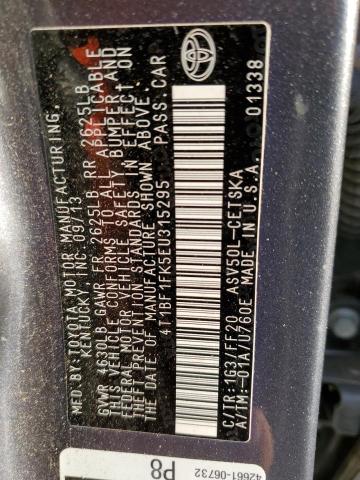 Photo 10 from auction – 2014 TOYOTA CAMRY L with VIN 4T1BF1FK5EU315295