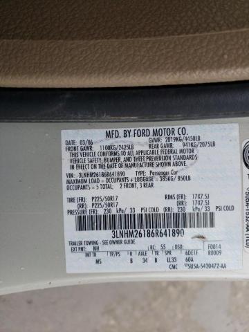 Photo 10 from auction – 2006 LINCOLN ZEPHYR with VIN 3LNHM26186R641890