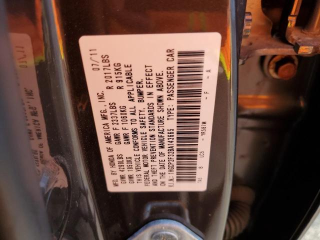 Photo 10 from auction – 2011 HONDA ACCORD LX with VIN 1HGCP2F32BA143665