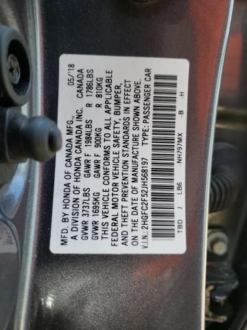 Photo 10 from auction – 2018 HONDA CIVIC LX with VIN 2HGFC2F52JH568197