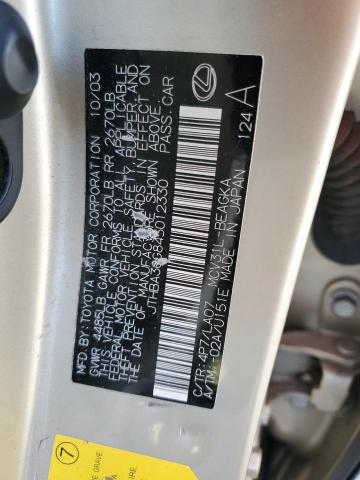 Photo 10 from auction – 2004 LEXUS ES 330 with VIN JTHBA30G845012330