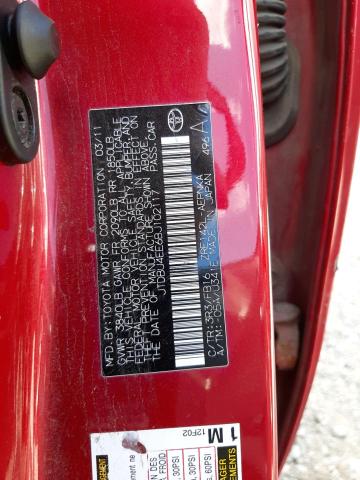 Photo 10 from auction – 2011 TOYOTA COROLLA BA with VIN JTDBU4EE6BJ102117