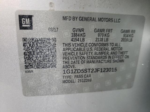 Photo 10 from auction – 2018 CHEVROLET MALIBU LT with VIN 1G1ZD5ST2JF123015