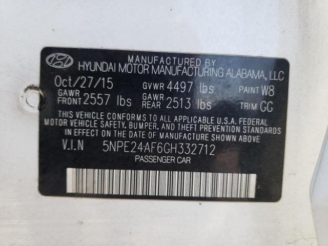 Photo 10 from auction – 2016 HYUNDAI SONATA SE with VIN 5NPE24AF6GH332712