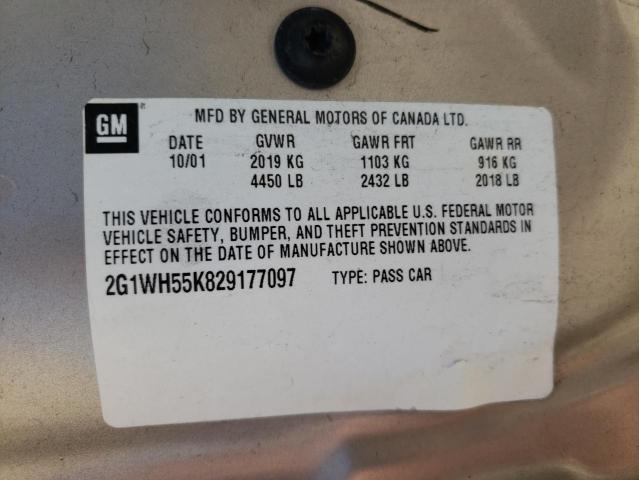 Photo 10 from auction – 2002 CHEVROLET IMPALA LS with VIN 2G1WH55K829177097