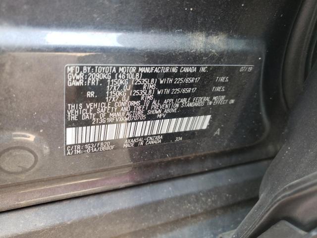 Photo 10 from auction – 2019 TOYOTA RAV4 LE with VIN 2T3G1RFVXKW070705