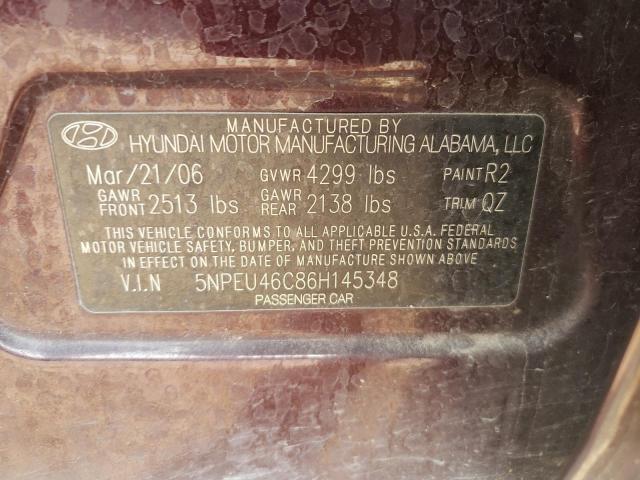 Photo 10 from auction – 2006 HYUNDAI SONATA GLS with VIN 5NPEU46C86H145348