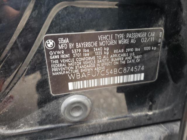 Photo 10 from auction – 2011 BMW 535 XI with VIN WBAFU7C54BC874574