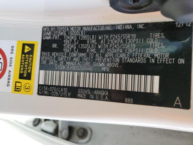 Photo 10 from auction – 2013 TOYOTA HIGHLANDER with VIN 5TDDK3EH9DS200440