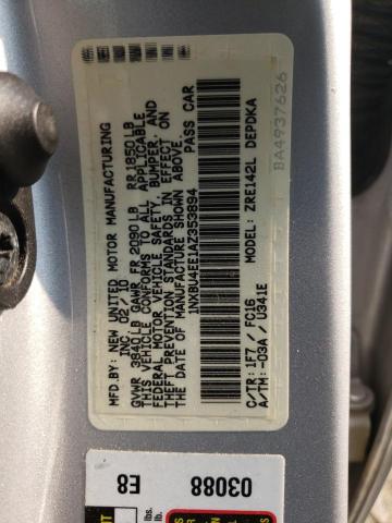 Photo 10 from auction – 2010 TOYOTA COROLLA BA with VIN 1NXBU4EE1AZ353894