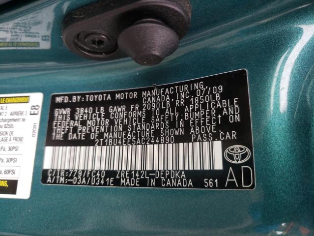 Zdjęcie 10 z aukcji – 2010 TOYOTA COROLLA BA z VIN 2T1BU4EE5AC244890
