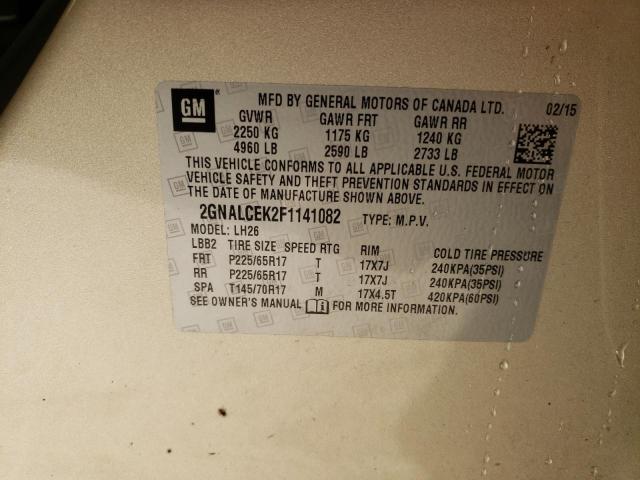 Photo 10 from auction – 2015 CHEVROLET EQUINOX LT with VIN 2GNALCEK2F1141082