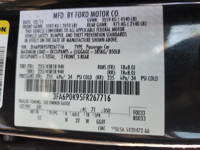 Photo 10 from auction – 2015 FORD FUSION TIT with VIN 3FA6P0K95FR267716