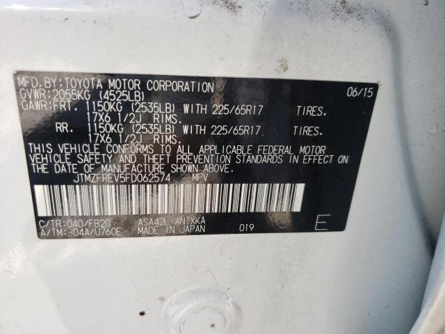 Photo 10 from auction – 2015 TOYOTA RAV4 LE with VIN JTMZFREV5FD062574