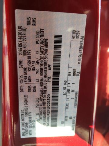 Photo 10 from auction – 2015 FORD ESCAPE TIT with VIN 1FMCU0JX2FUC03529