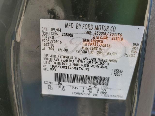 Photo 10 from auction – 2005 FORD ESCAPE XLT with VIN 1FMYU03145KB76133