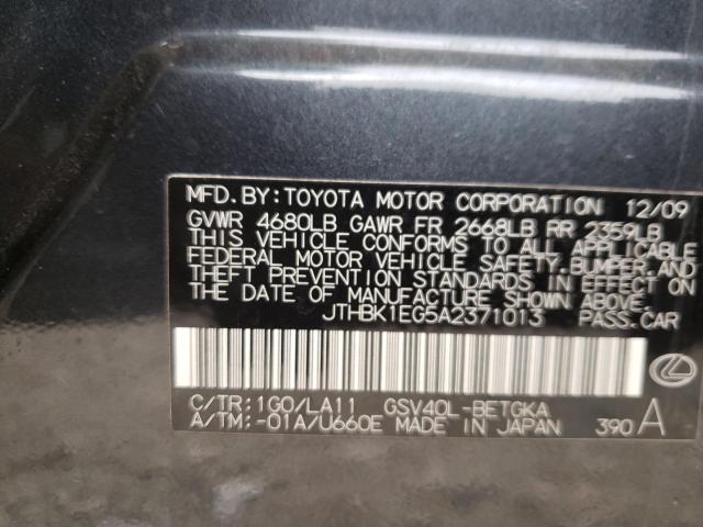Photo 10 from auction – 2010 LEXUS ES 350 with VIN JTHBK1EG5A2371013