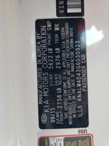 Photo 10 from auction – 2016 KIA K900 with VIN KNALW4D43G6030923