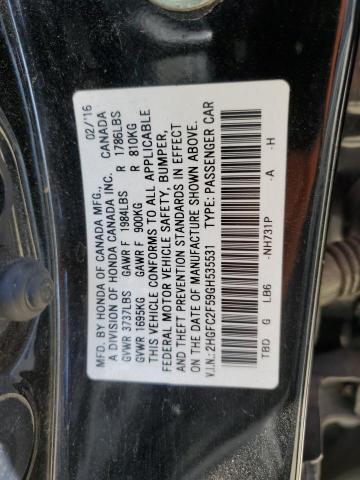 Photo 10 from auction – 2016 HONDA CIVIC LX with VIN 2HGFC2F59GH535531