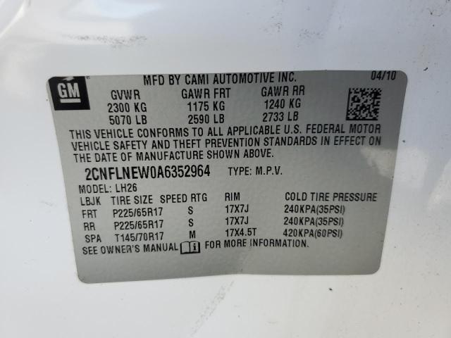 Photo 10 from auction – 2010 CHEVROLET EQUINOX LT with VIN 2CNFLNEW0A6352964