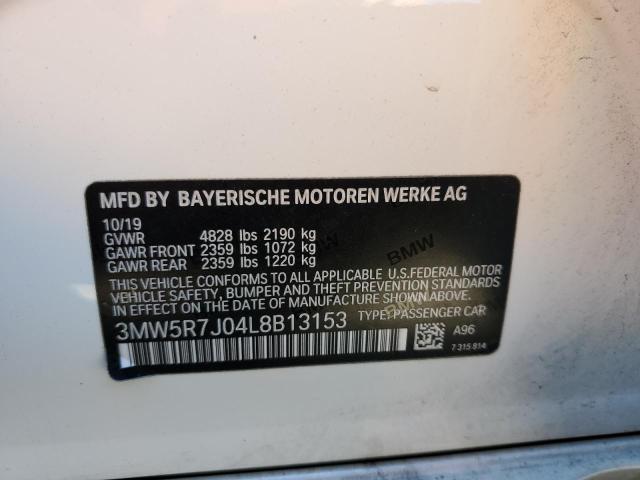 Photo 10 from auction – 2020 BMW 330XI with VIN 3MW5R7J04L8B13153