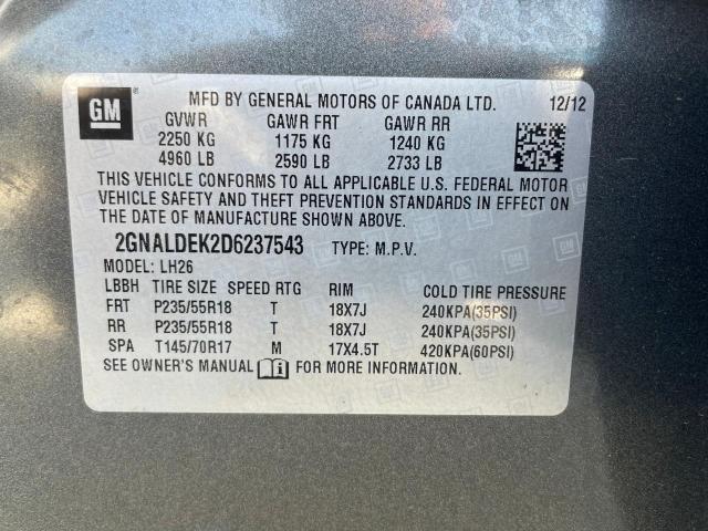 Photo 10 from auction – 2013 CHEVROLET EQUINOX LT with VIN 2GNALDEK2D6237543