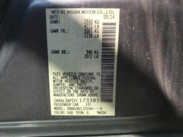 Photo 10 from auction – 2015 NISSAN ALTIMA 2.5 with VIN 1N4AL3AP1FC173385