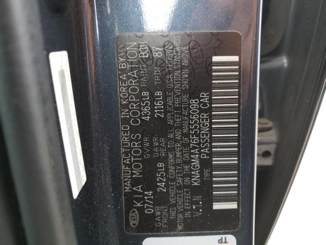 Photo 10 from auction – 2015 KIA OPTIMA LX with VIN KNAGM4A76F5556098