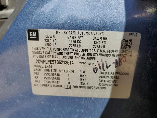 Photo 10 from auction – 2011 CHEVROLET EQUINOX LT with VIN 2CNFLPE57B6213614