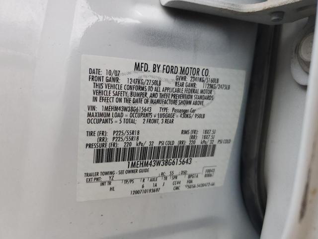 Photo 10 from auction – 2008 MERCURY SABLE PREM with VIN 1MEHM43W38G615643