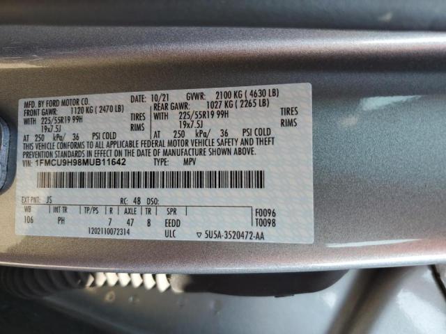 Photo 10 from auction – 2021 FORD ESCAPE SEL with VIN 1FMCU9H98MUB11642