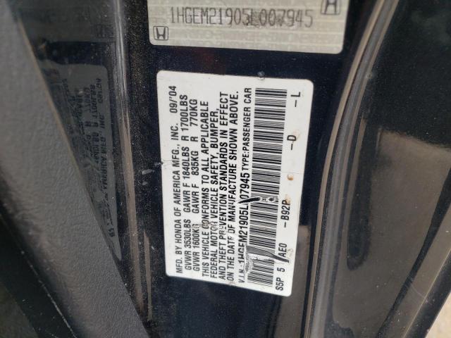 Photo 10 from auction – 2005 HONDA CIVIC EX with VIN 1HGEM21905L007945