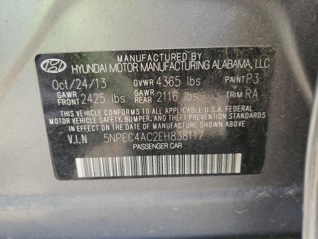 Photo 10 from auction – 2014 HYUNDAI SONATA SE with VIN 5NPEC4AC2EH838117
