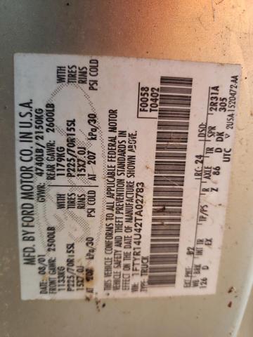 Photo 10 from auction – 2002 FORD RANGER SUP with VIN 1FTYR14U42TA02783