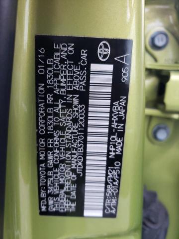 Photo 10 from auction – 2016 TOYOTA PRIUS C with VIN JTDKDTB37G1120033