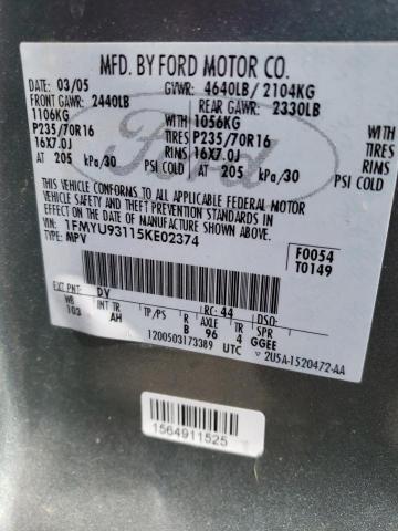 Photo 10 from auction – 2005 FORD ESCAPE XLT with VIN 1FMYU93115KE02374