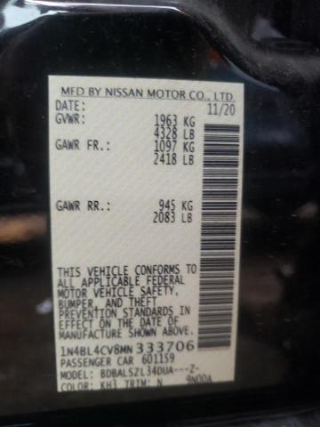 Photo 10 from auction – 2021 NISSAN ALTIMA SR with VIN 1N4BL4CV8MN333706