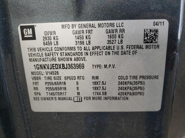 Photo 10 from auction – 2011 CHEVROLET TRAVERSE L with VIN 1GNKVJEDXBJ363969