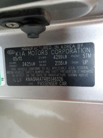 Photo 10 from auction – 2011 KIA OPTIMA EX with VIN KNAGN4A74B5146326