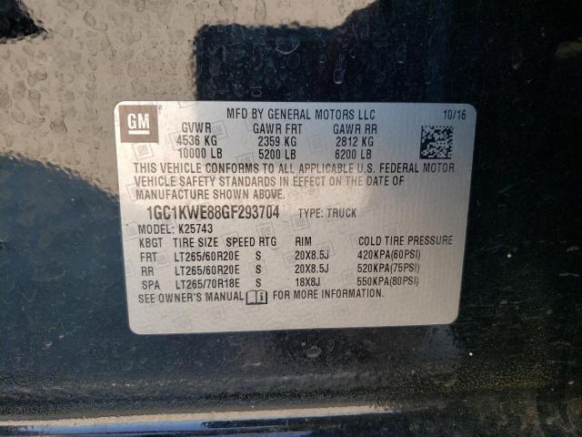 Photo 10 from auction – 2016 CHEVROLET SILVERADO with VIN 1GC1KWE88GF293704
