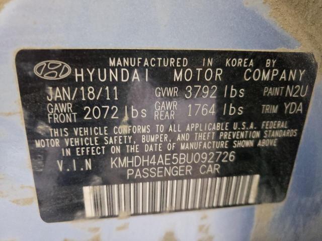 Photo 10 from auction – 2011 HYUNDAI ELANTRA GL with VIN KMHDH4AE5BU092726