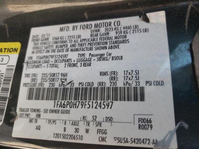 Photo 10 from auction – 2015 FORD FUSION SE with VIN 1FA6P0H79F5124597