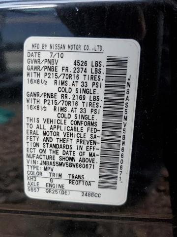 Photo 10 from auction – 2011 NISSAN ROGUE S with VIN JN8AS5MV5BW660671