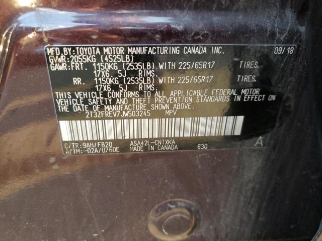Photo 10 from auction – 2018 TOYOTA RAV4 LE with VIN 2T3ZFREV7JW503245