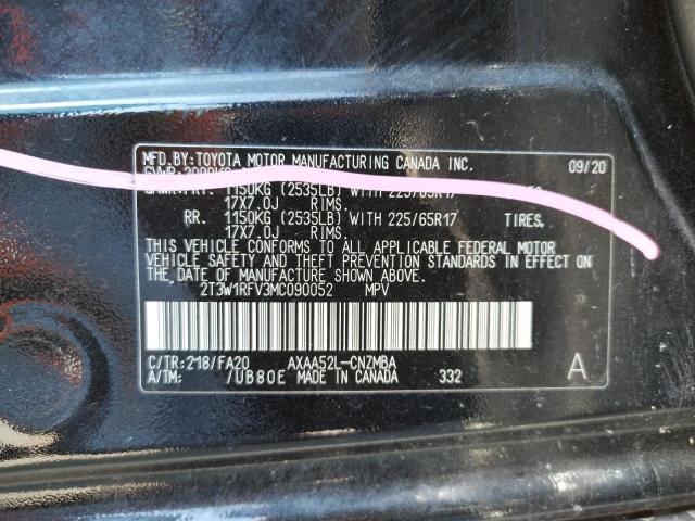 Photo 10 from auction – 2021 TOYOTA RAV4 XLE with VIN 2T3W1RFV3MC090052