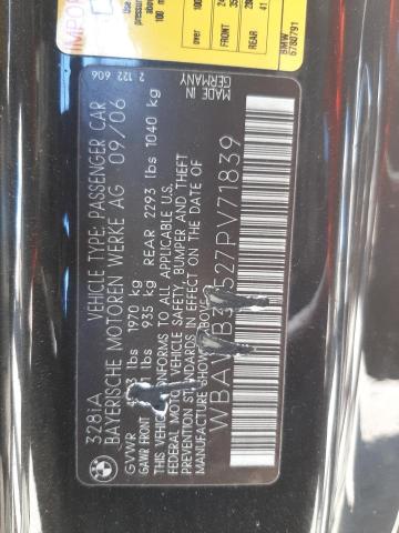 Photo 10 from auction – 2007 BMW 328 I with VIN WBAWB33527PV71839