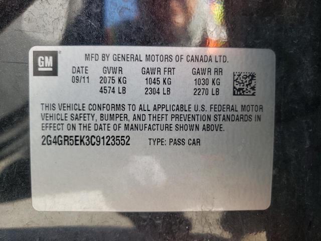 Photo 10 from auction – 2012 BUICK REGAL with VIN 2G4GR5EK3C9123552