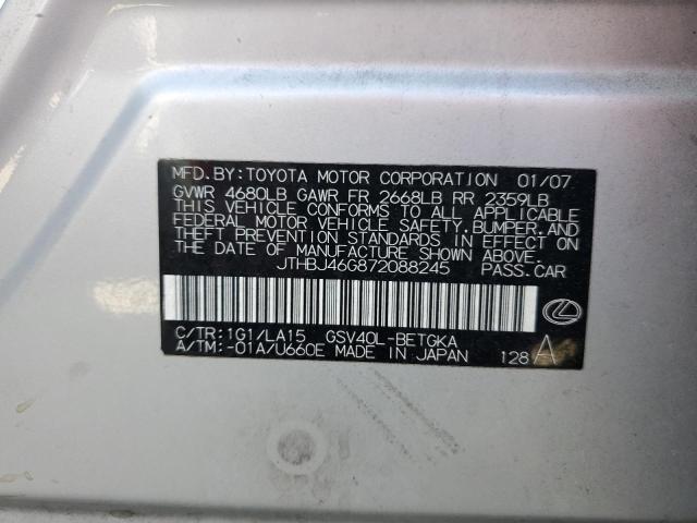 Foto 10 de la subasta – 2007 LEXUS ES 350 con VIN JTHBJ46G872088245
