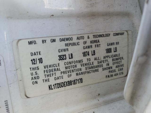 Photo 10 from auction – 2011 CHEVROLET AVEO LS with VIN KL1TD5DEXBB187170